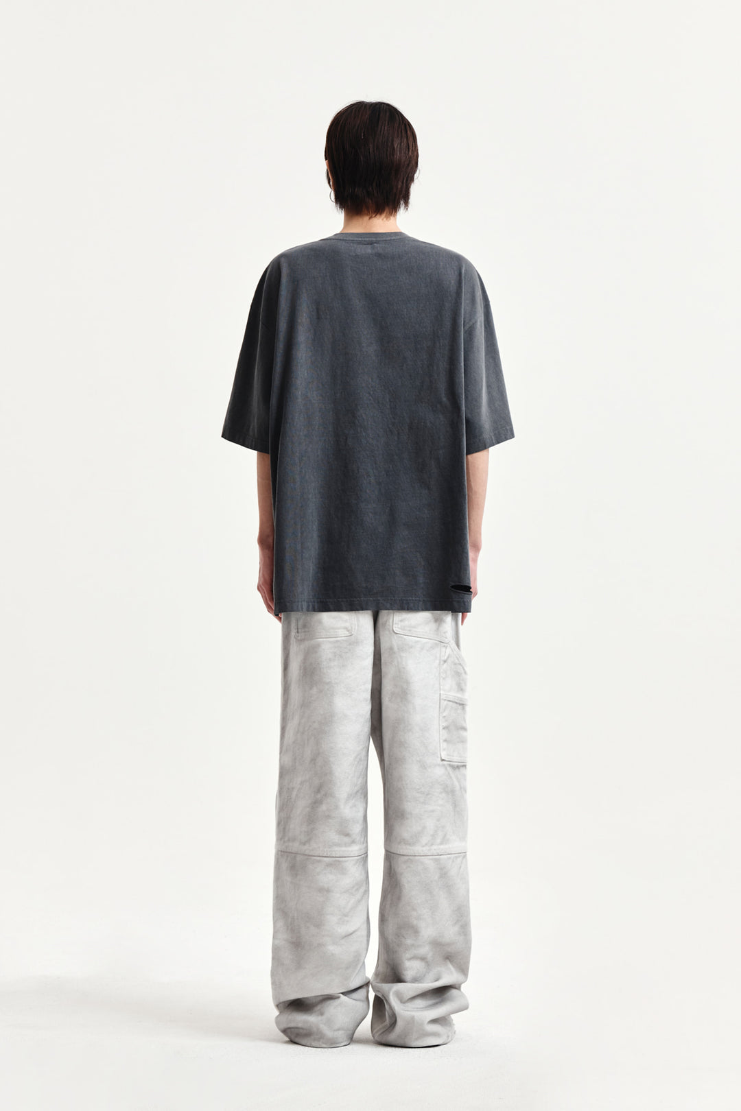 Matin Kim Distressed Logo Top — Charcoal