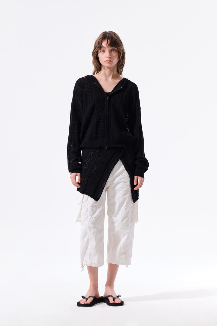 Matin Kim Mesh Logo Wrap Mini Skirt — Black