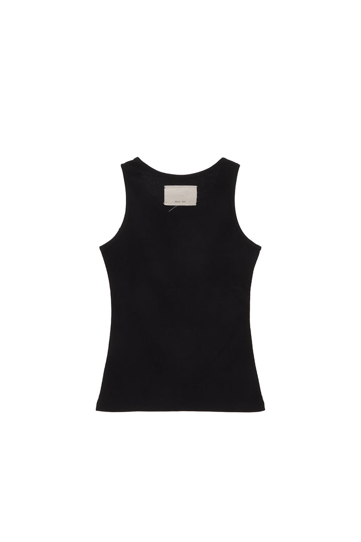 Matin Kim Pintuck Sleeveless Top — Black