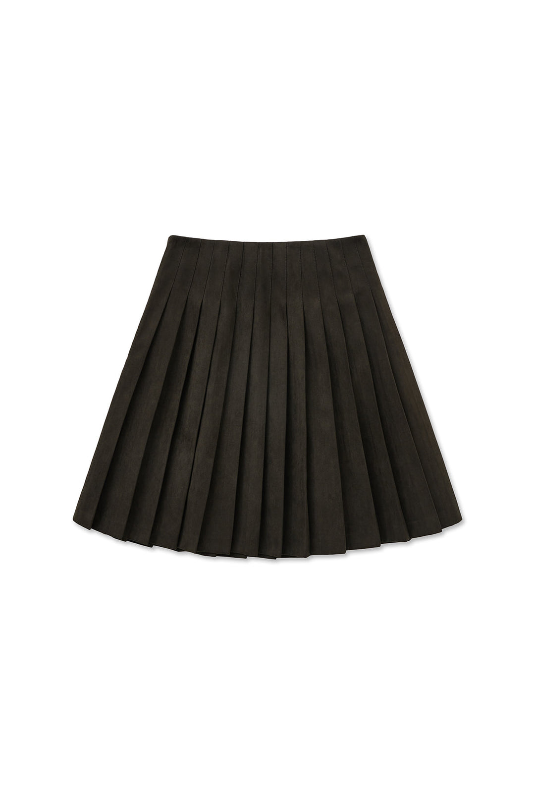 Matin Kim Side Zipper Pleats Midi Skirt — Brown