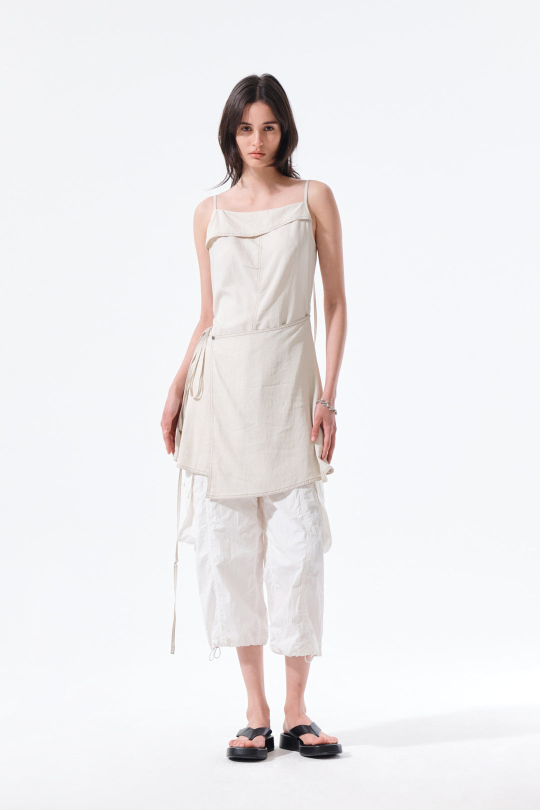 Matin Kim Sleeveless Wrap Dress — Cream
