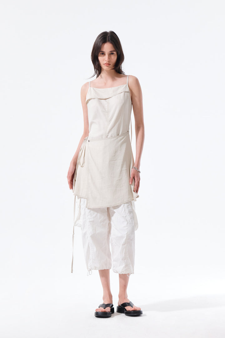 Matin Kim Sleeveless Wrap Dress — Cream