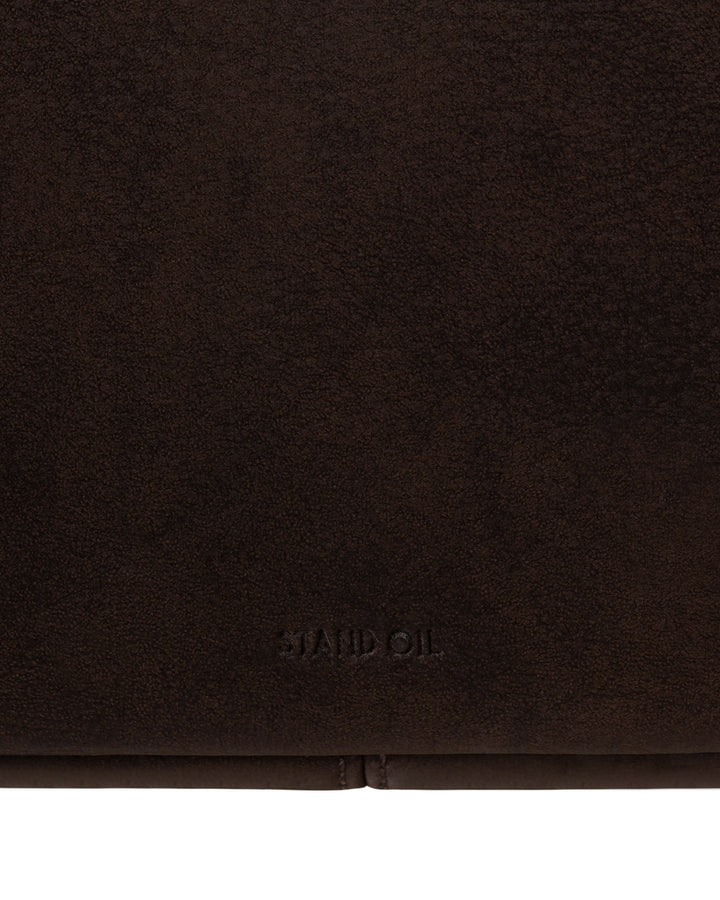 Stand Oil More Baguette Bag — Suede maroon