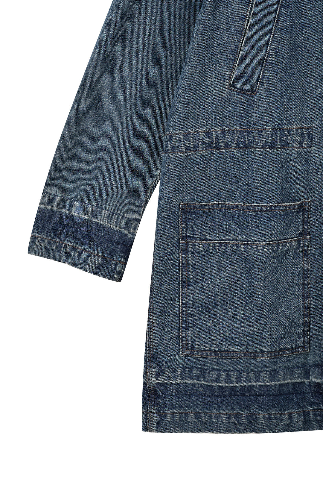 Matin Kim Pocket Point Midi Denim Jumper — Blue