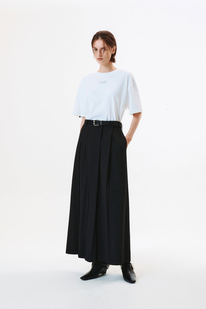 KIMMATIN Unbalance Pleats Pants — Black