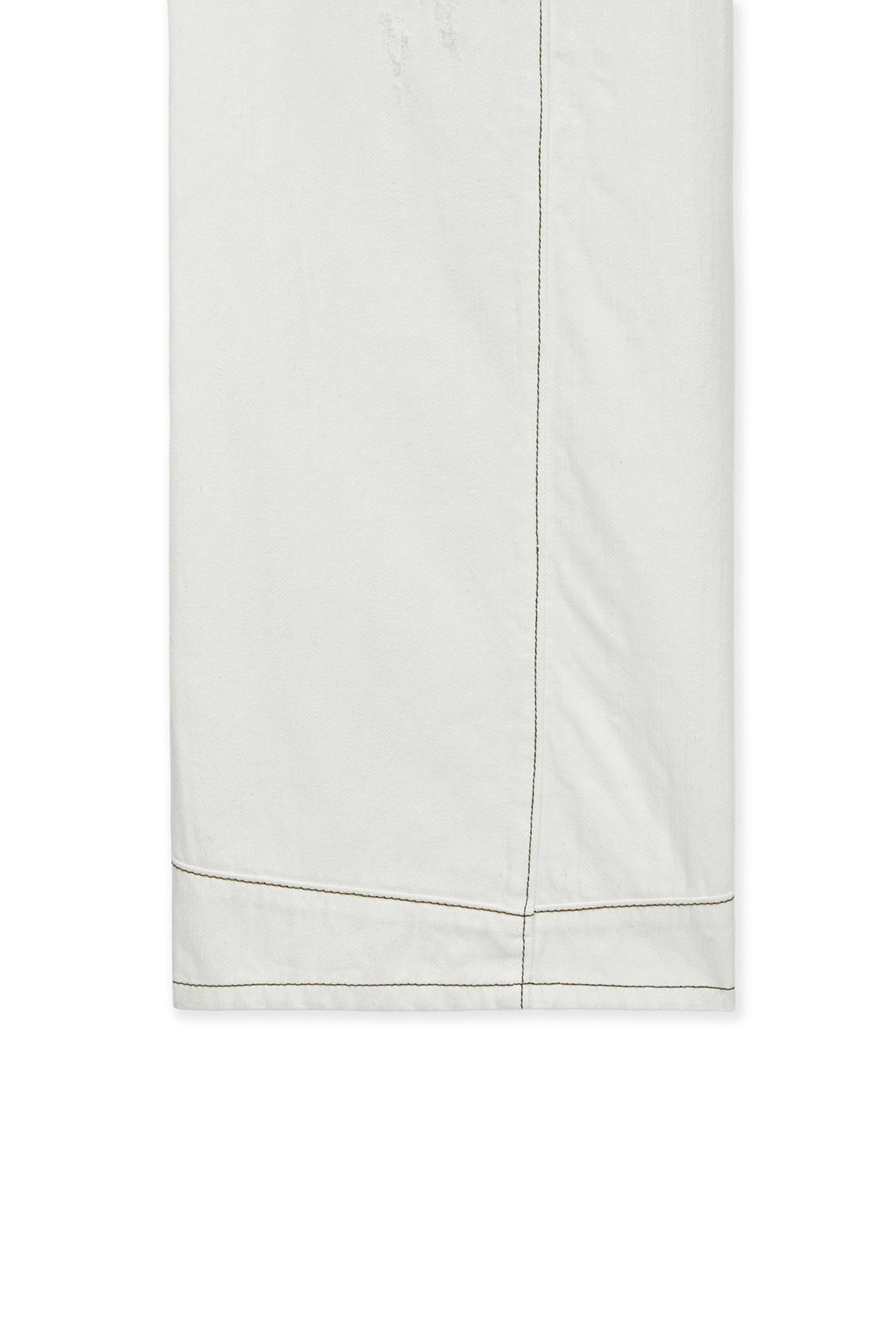 Matin Kim Waist Buckle Stitch Twill Denim — Ivory