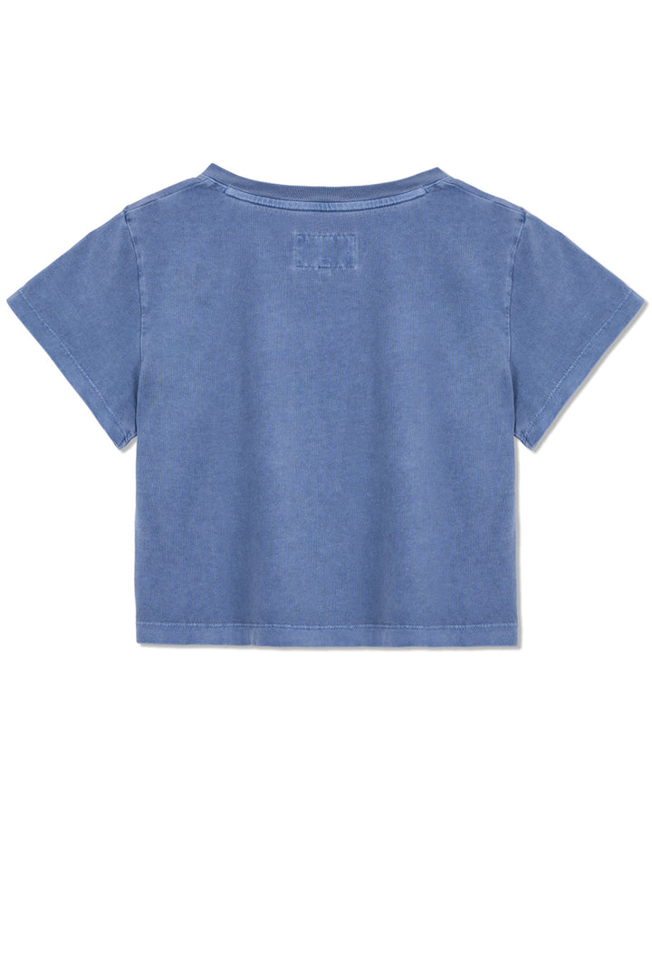 Matin Kim Pigment Logo Crop Top Powder — Blue
