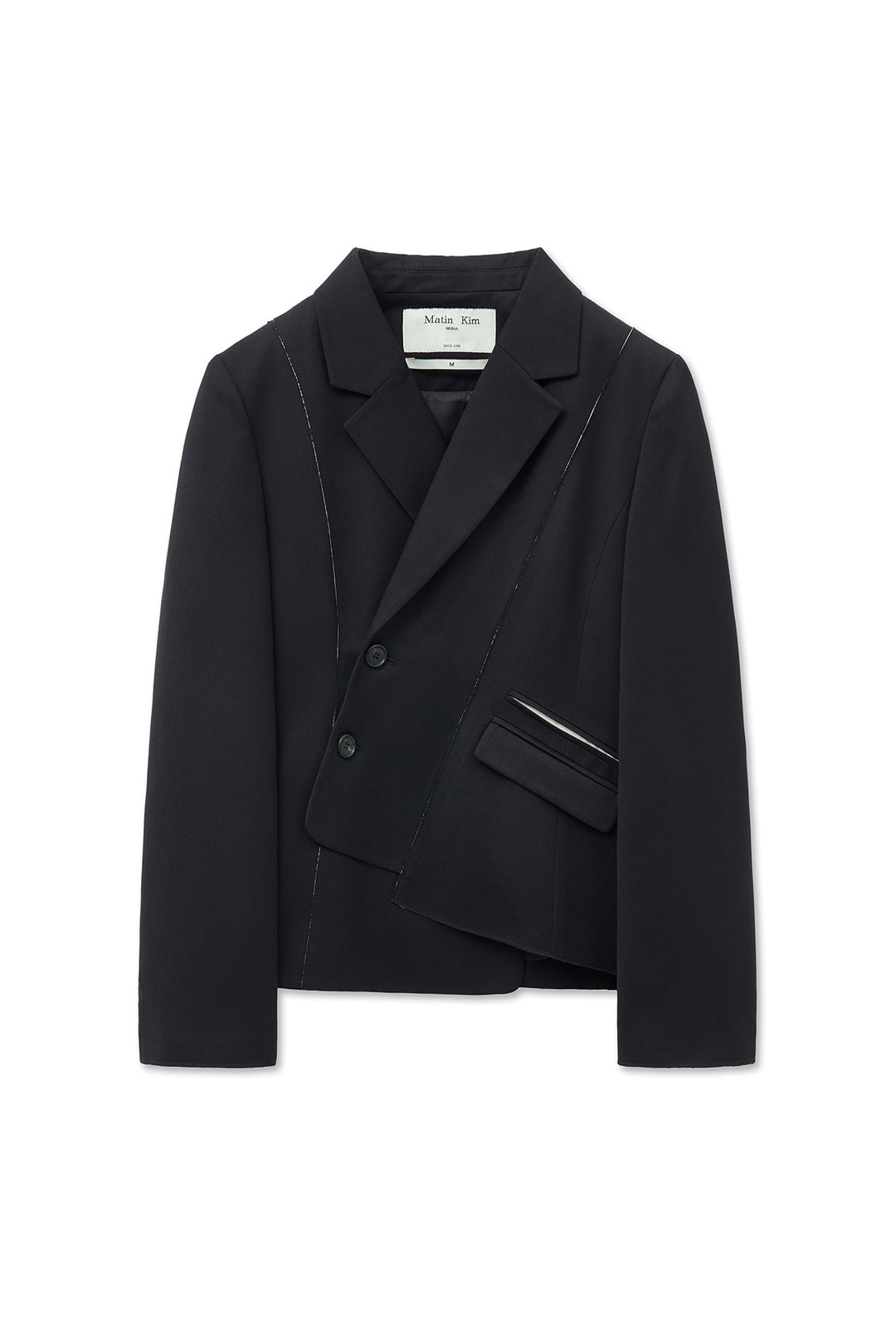Matin Kim Cut Out Point String Blazer — Black