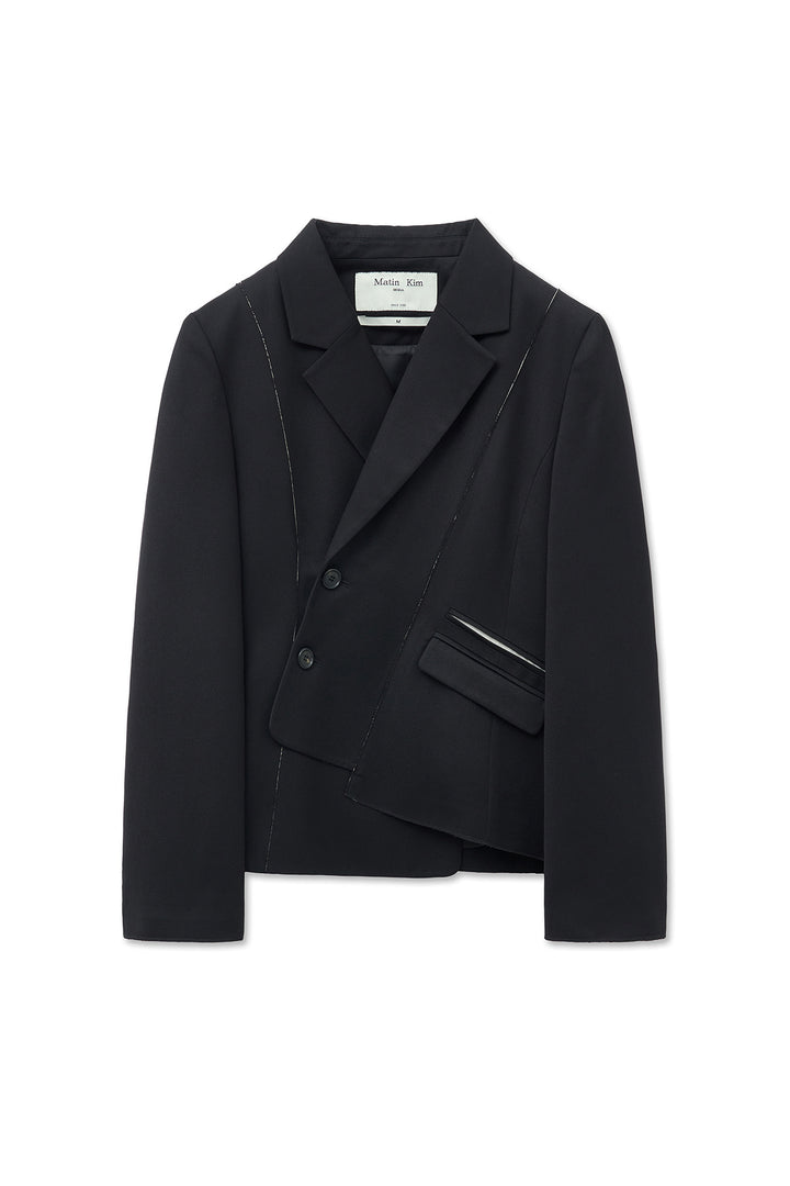 Matin Kim Cut Out Point String Blazer — Black