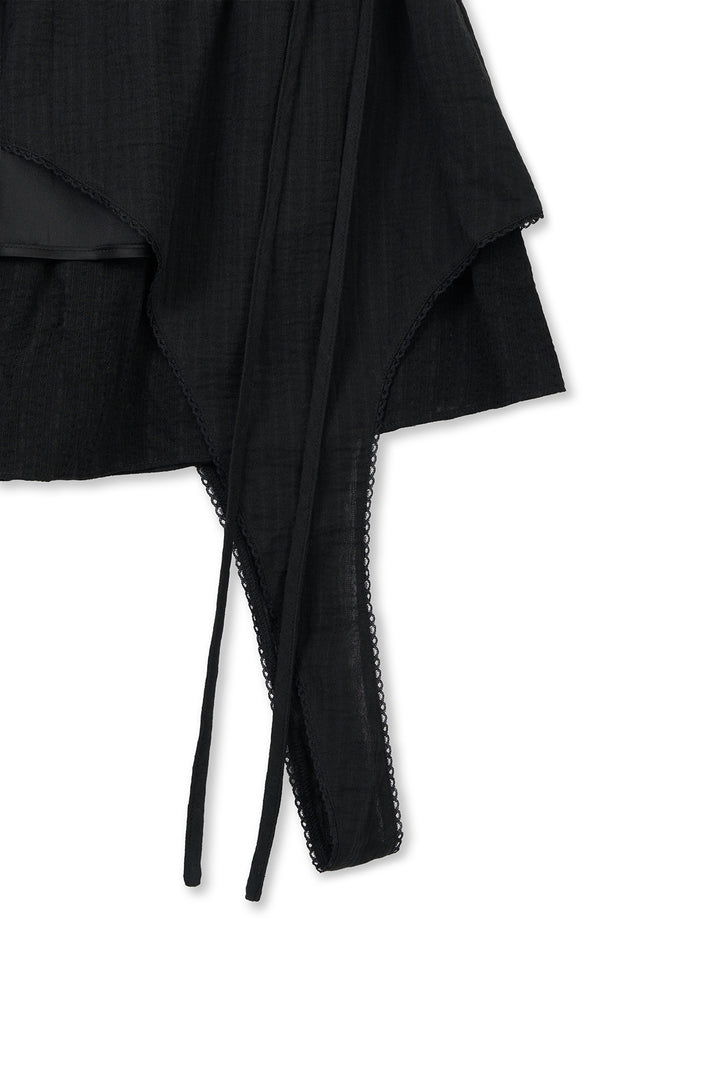 Matin Kim Multi Panel Layered Skirt — Black