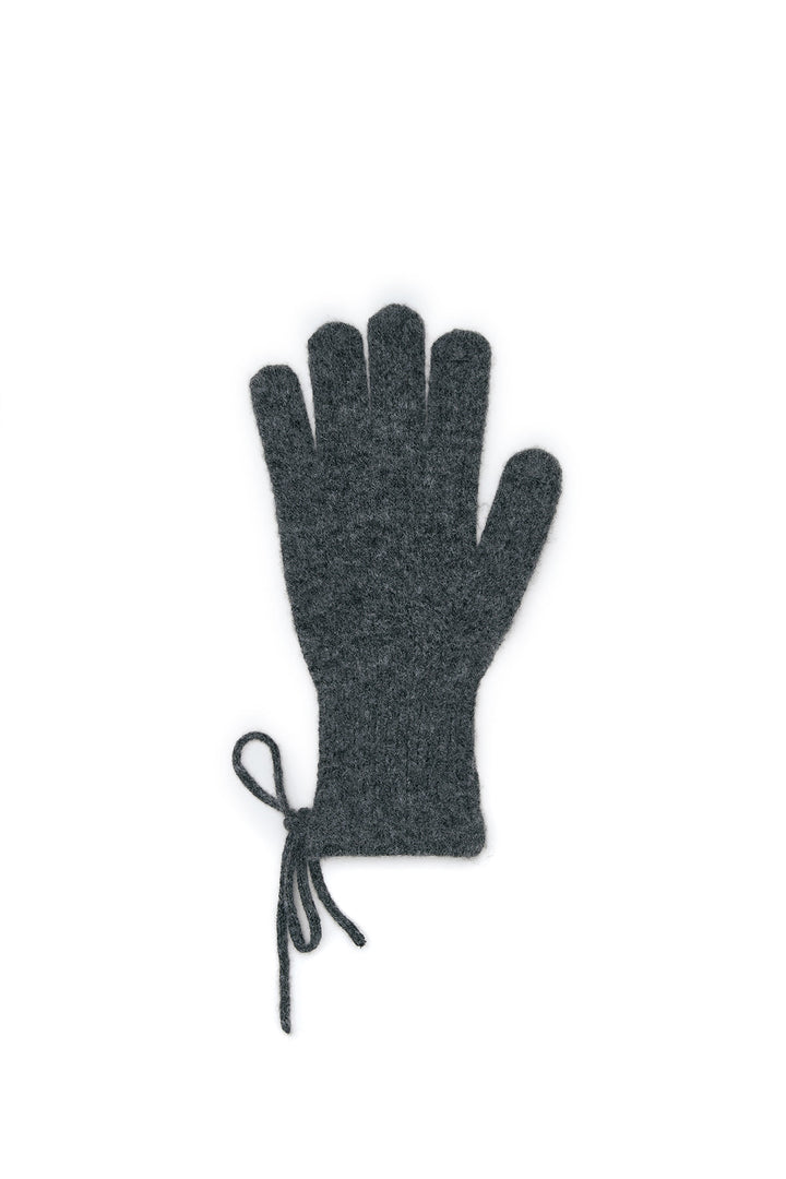 Matin Kim Ribbon Finger Hole Gloves — Charcoal