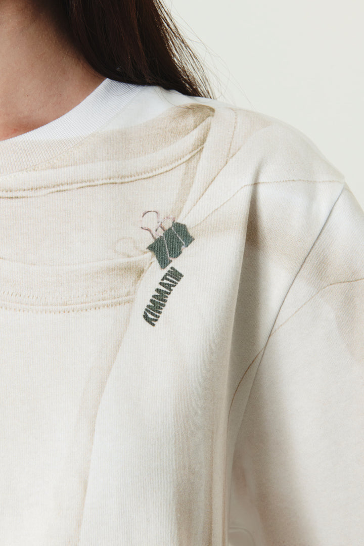KIMMATIN Trompeloeil Printing Top — White