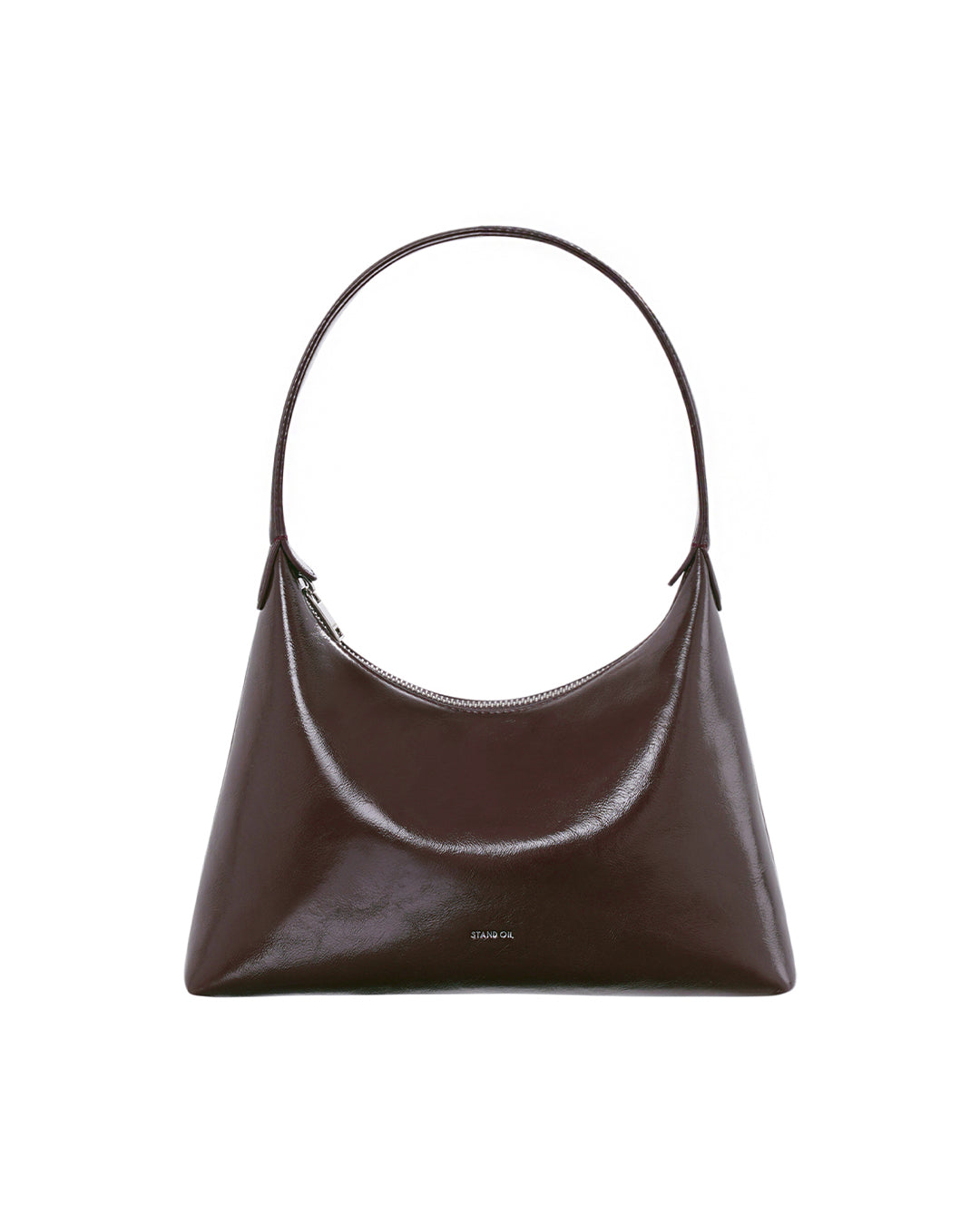 Stand Oil Plump Bag — Glossy Shoulder Crossbody — Maroon