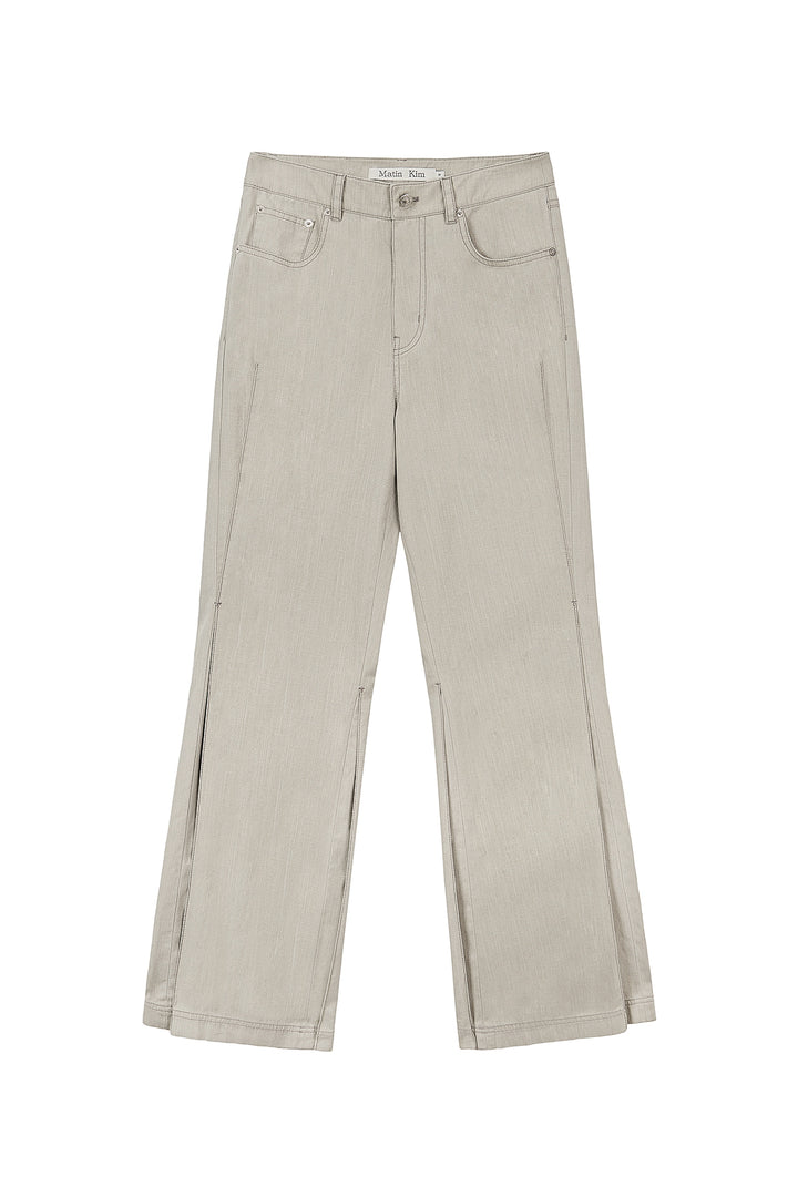 Matin Kim Side Pintuck Point Pants — Beige