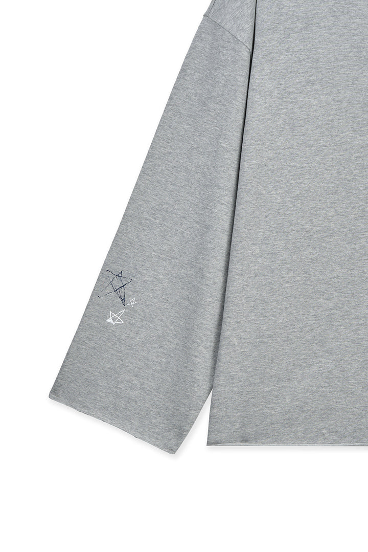 Matin Kim Raw Hem Boat Neck Top — Gray