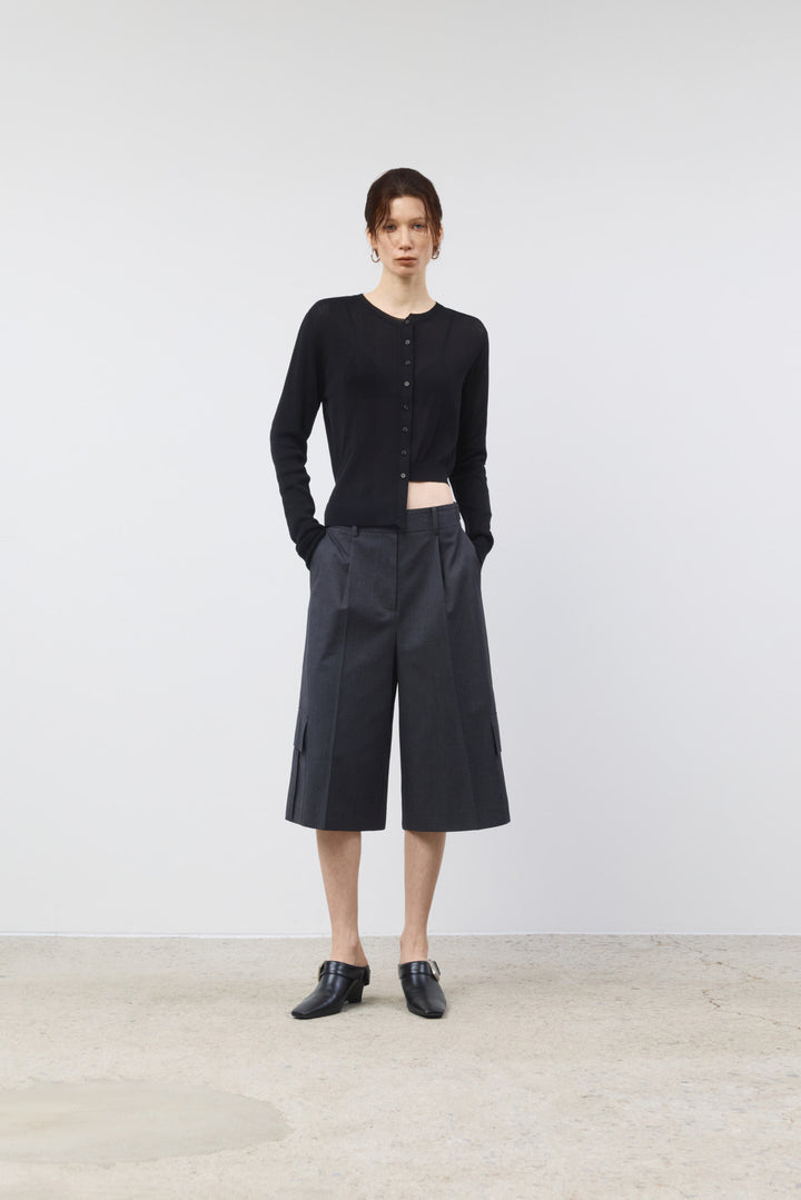 KIMMATIN Cargo Detail Bermuda Shorts — Charcoal