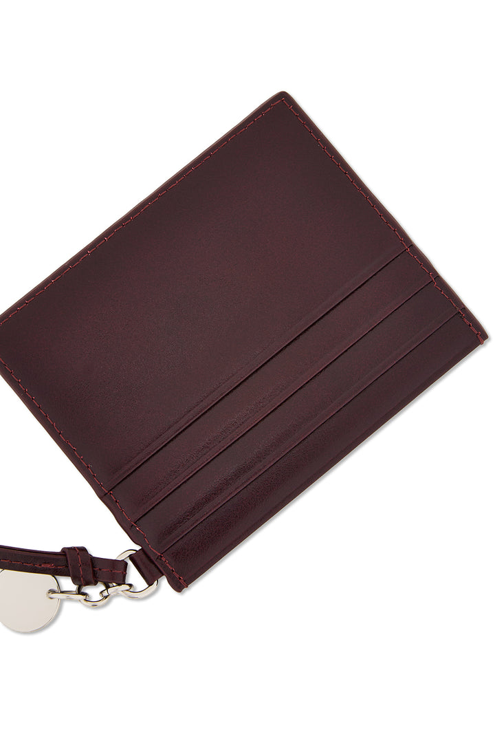 Matin Kim Steel Logo Rivet Card Wallet — Wine