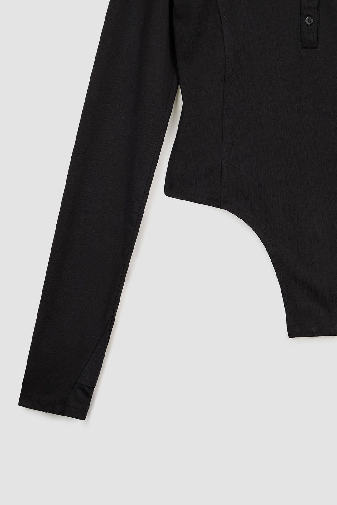 KIMMATIN Raw Cut Bodysuit Top — Black