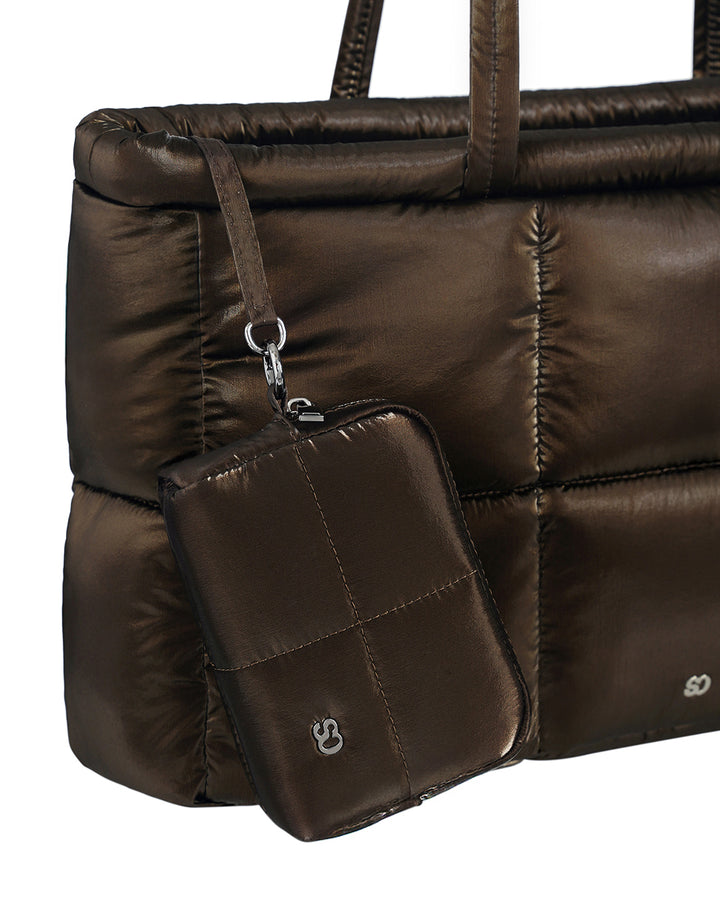 Stand Oil Bubble Pouch — Quilted Nylon Mini — Maroon
