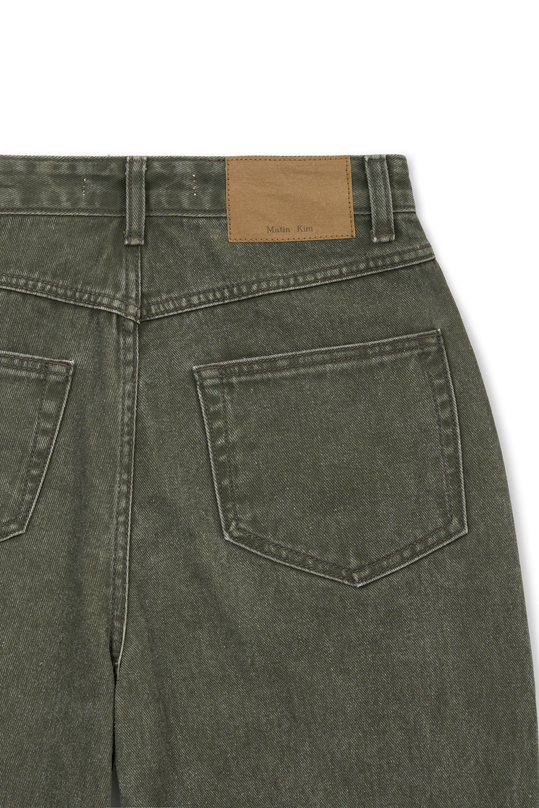Matin Kim Dart Point Denim Pants — Khaki