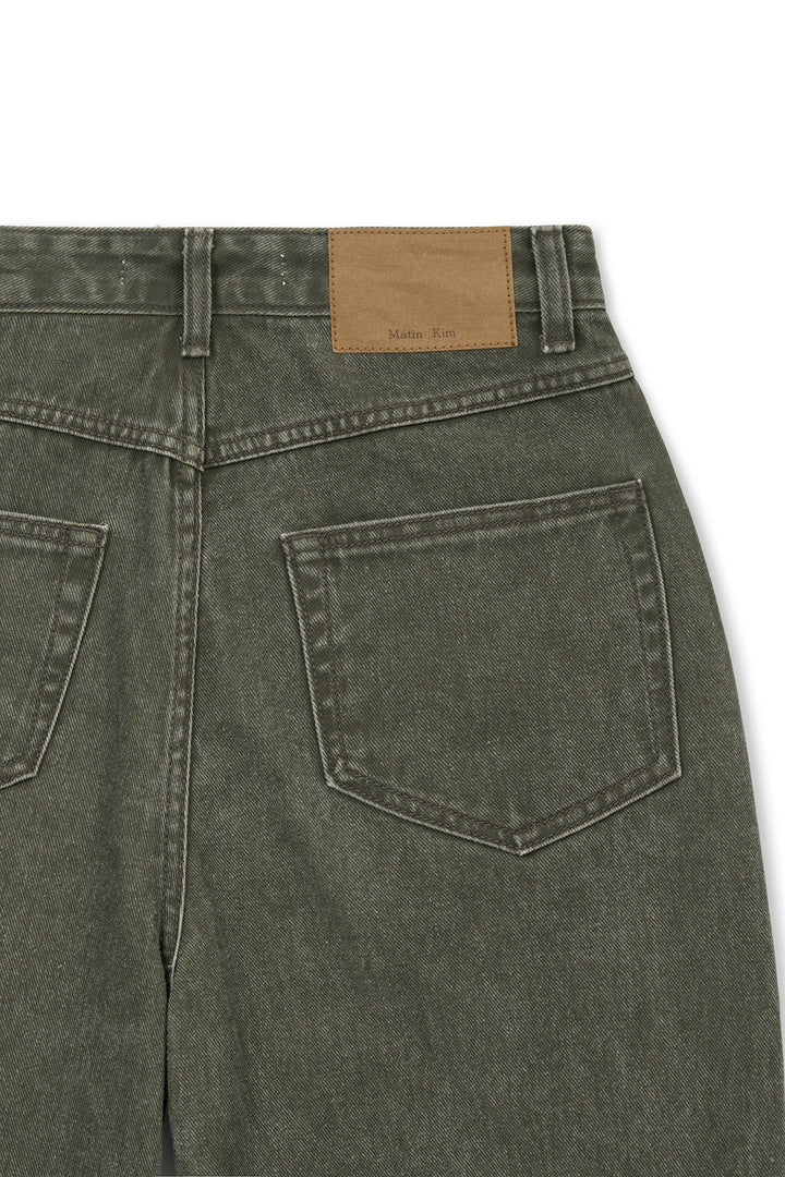 Matin Kim Dart Point Denim Pants — Khaki