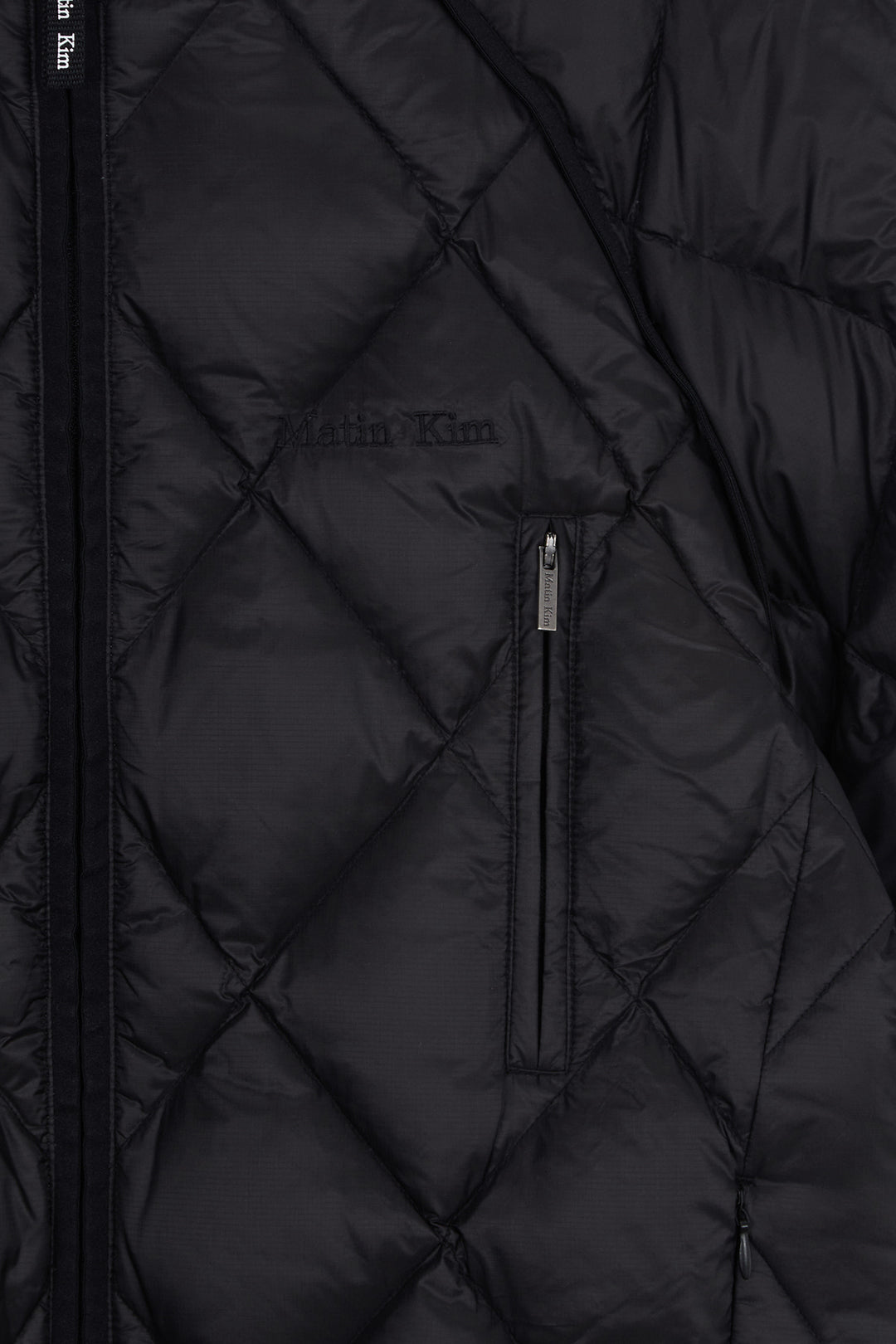 Matin Kim Quilting Hoody Lightweight Jumper — Black