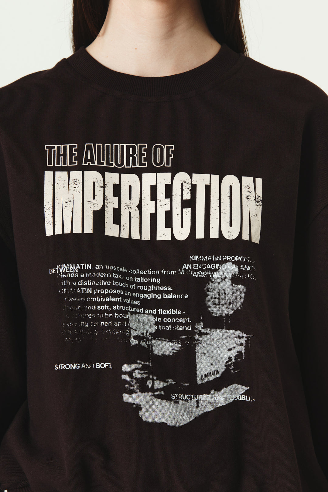 KIMMATIN Vintage Printing Sweatshirt — Burgundy