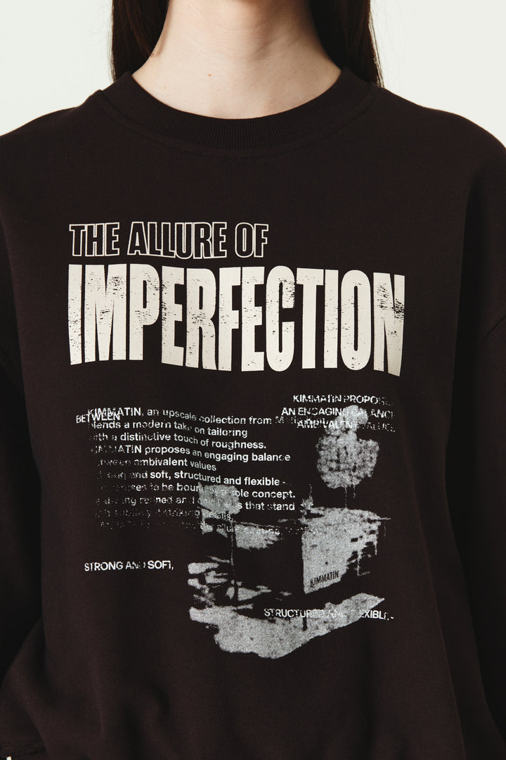 KIMMATIN Vintage Printing Sweatshirt — Burgundy