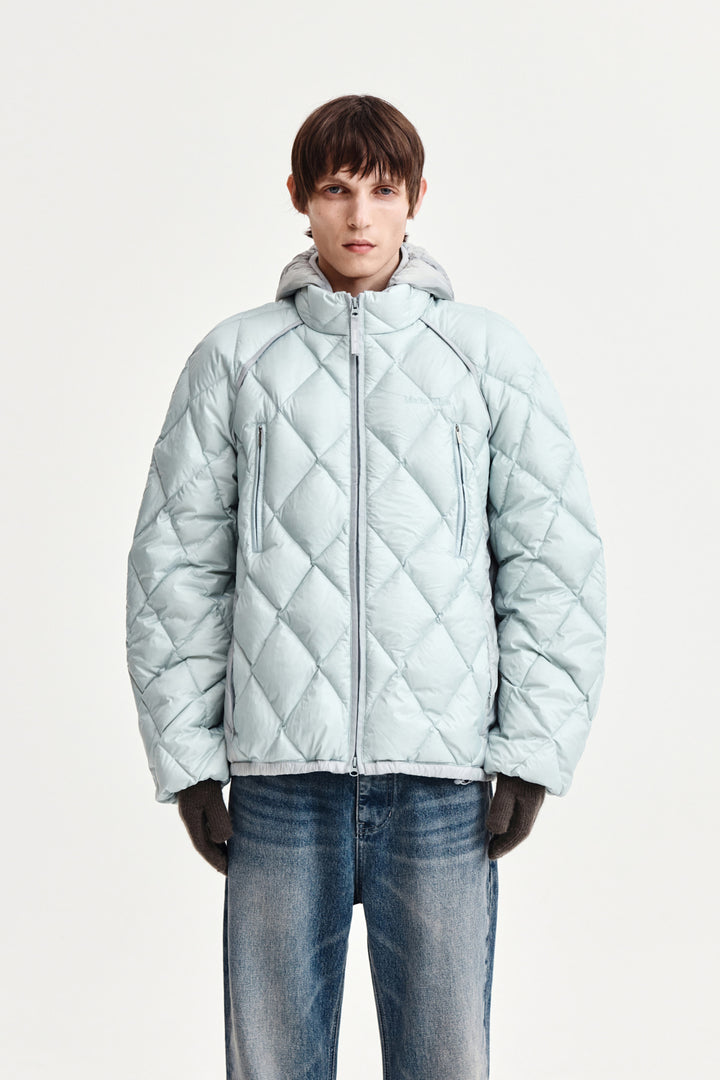 Matin Kim Quilting Hoody Lightweight Jumper — Mint