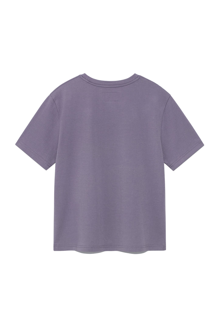 Matin Kim Logo Point Lettering Graphic Top — Purple