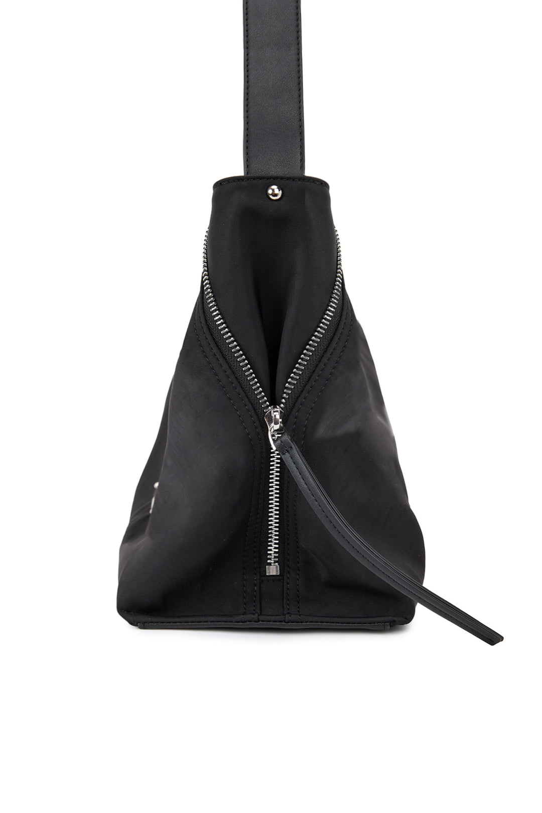 Matin Kim Side Zipper Fabric Shoulder Bag — Black