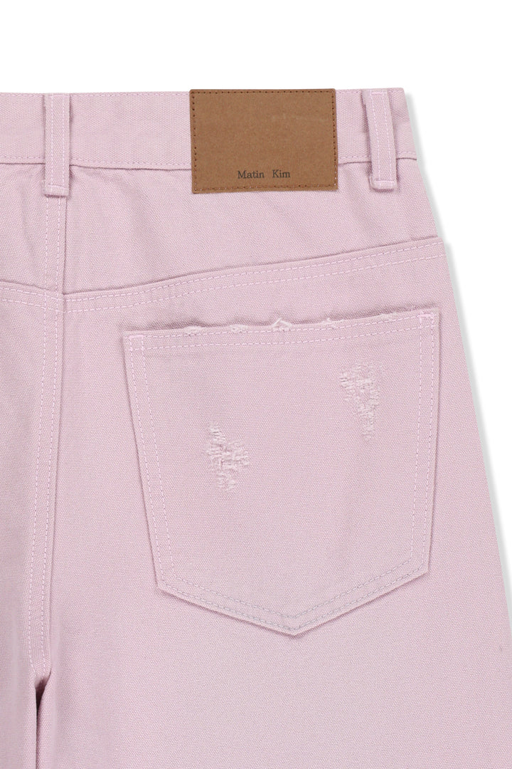 Matin Kim Destroyed Color Dyeing Denim — Pink