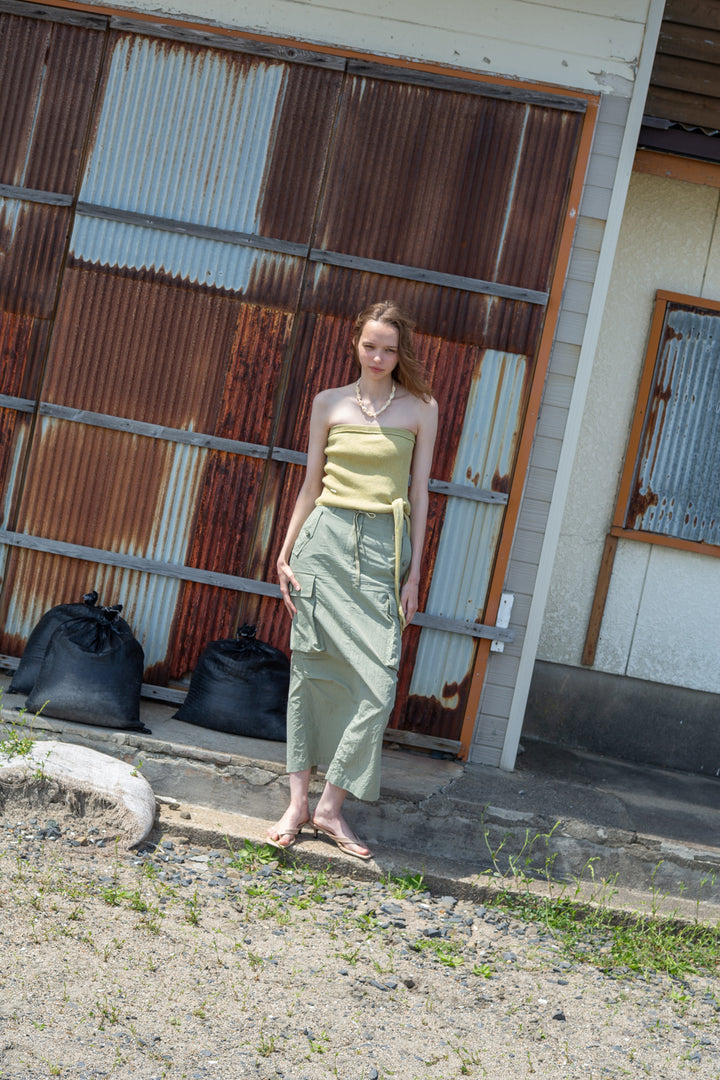 Matin Kim Side String Tube Top — Olive