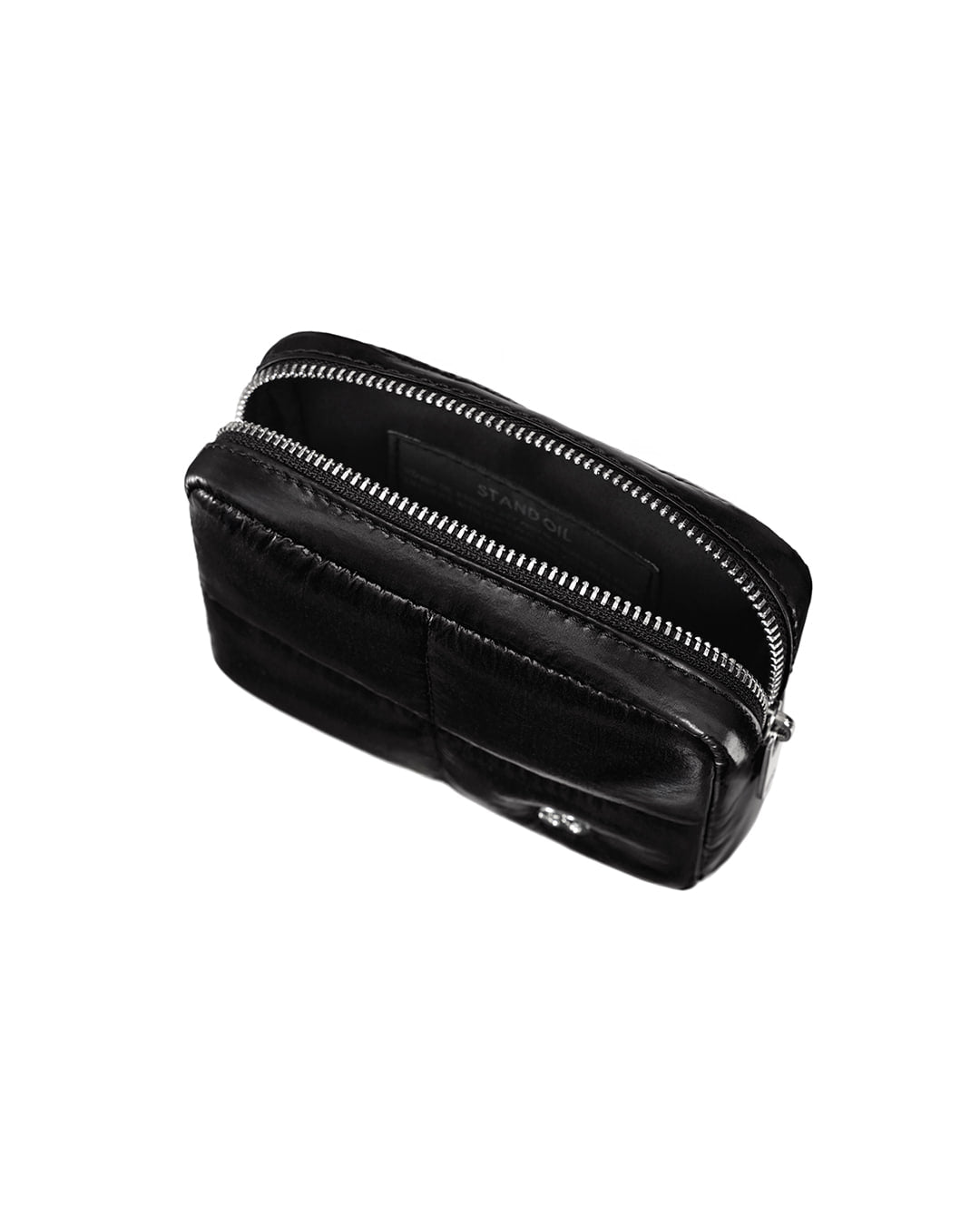 Stand Oil Bubble Pouch — Quilted Nylon Mini — Black