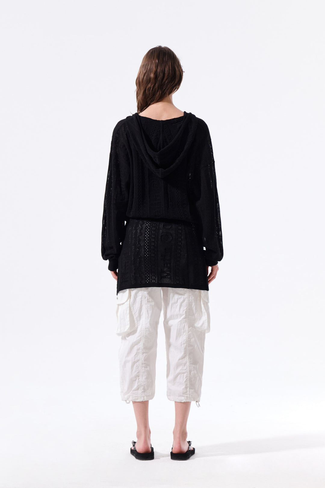 Matin Kim Mesh Logo Wrap Mini Skirt — Black