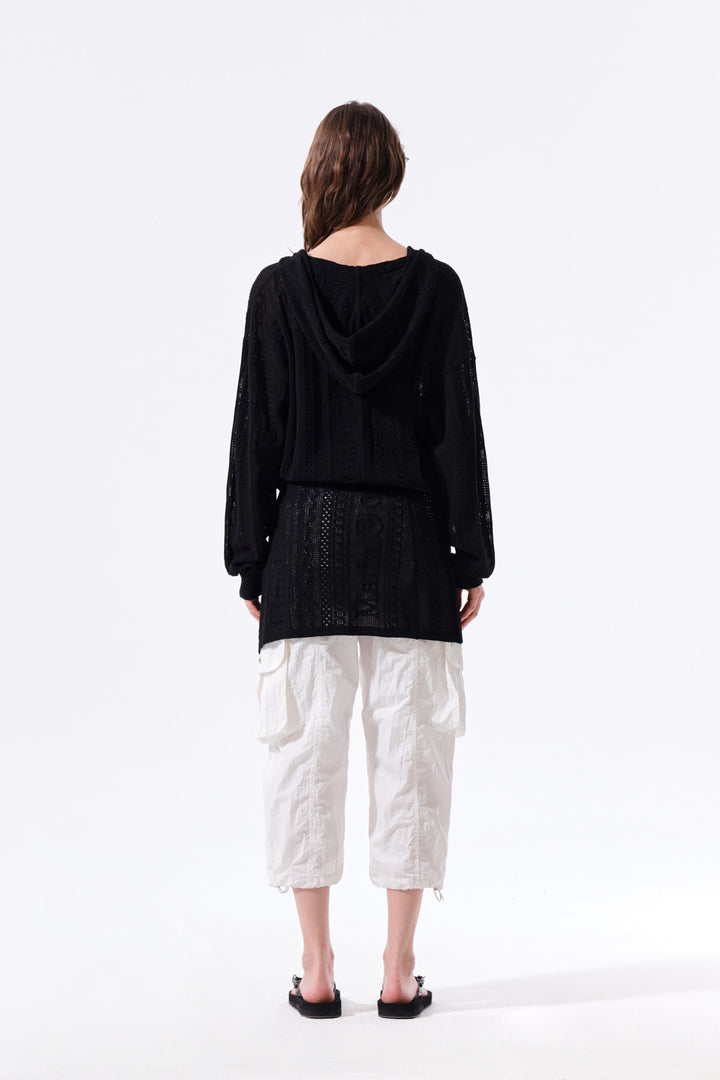 Matin Kim Mesh Logo Wrap Mini Skirt — Black