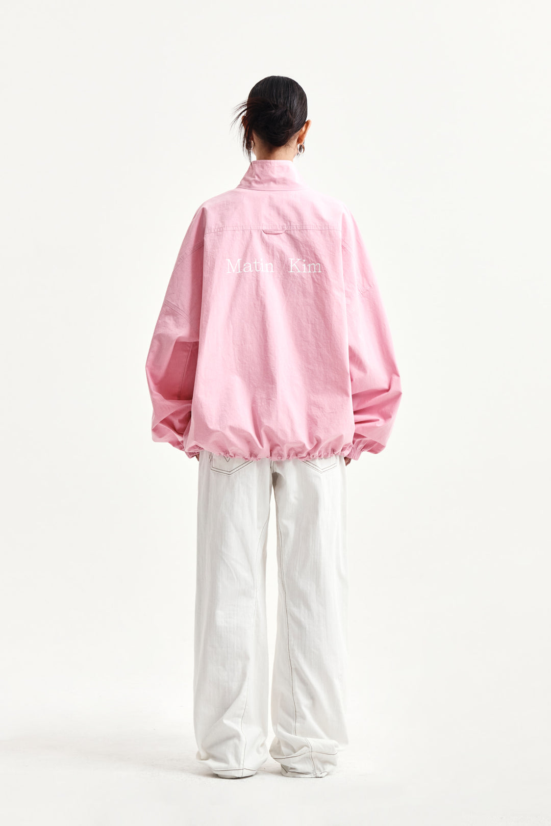 Matin Kim Back Logo High Neck Jumper — Pink