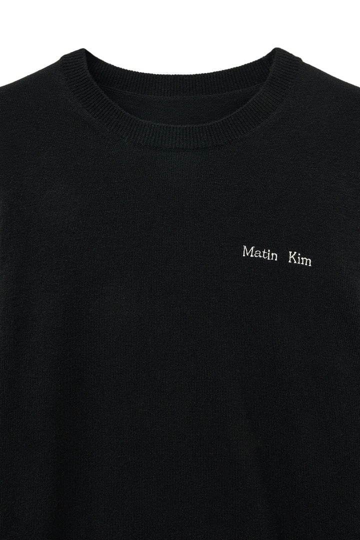 Matin Kim Cashmere Blended Round Knit — Black