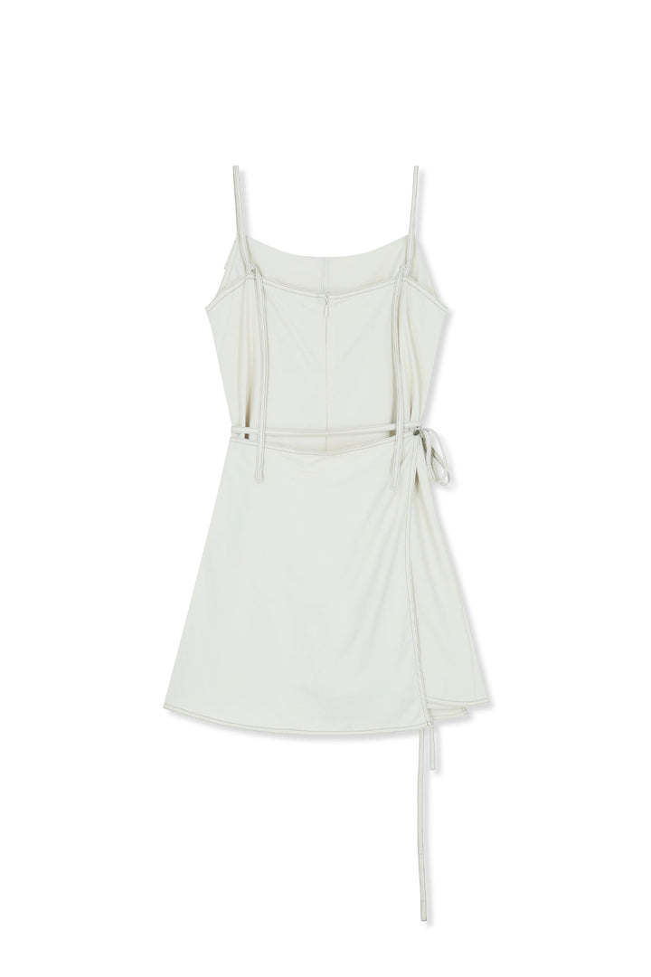 Matin Kim Sleeveless Wrap Dress — Cream