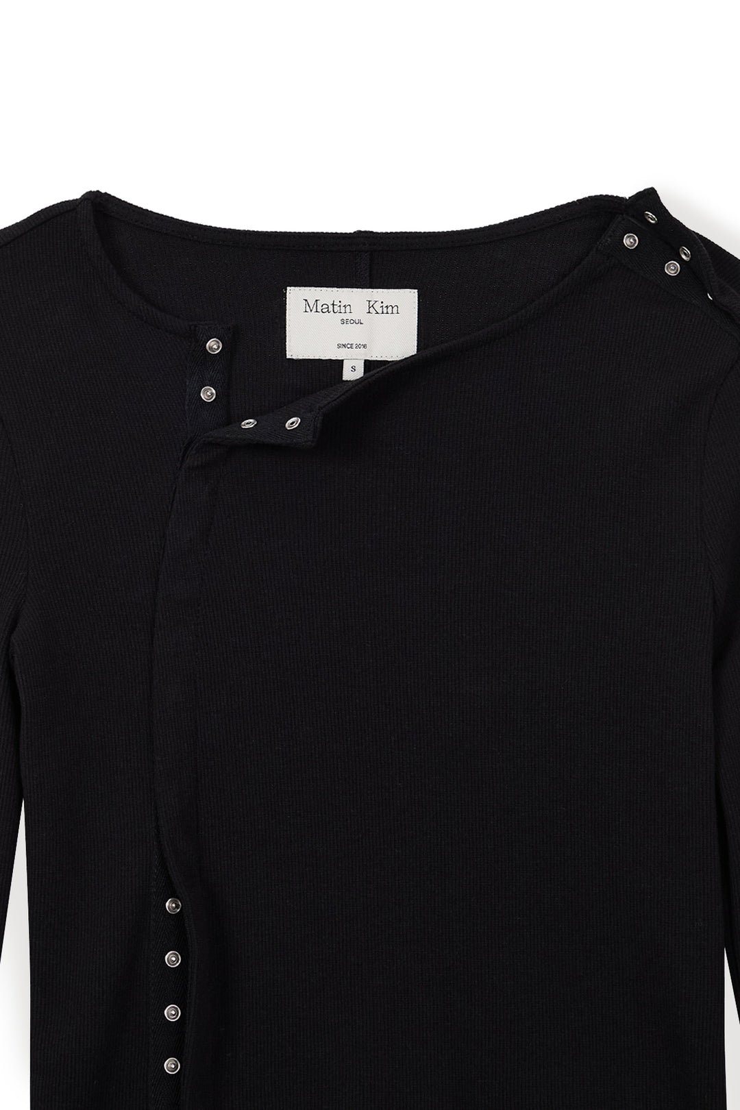 Matin Kim Snap Detail Slim Top — Black