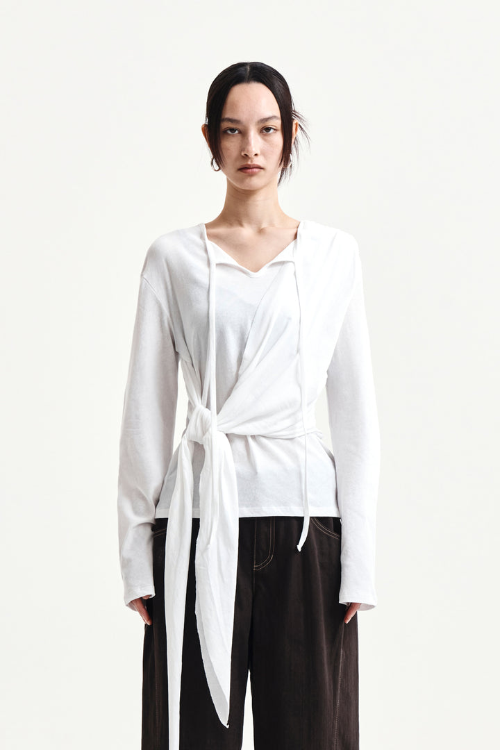 Matin Kim Tied Drapery Top — White
