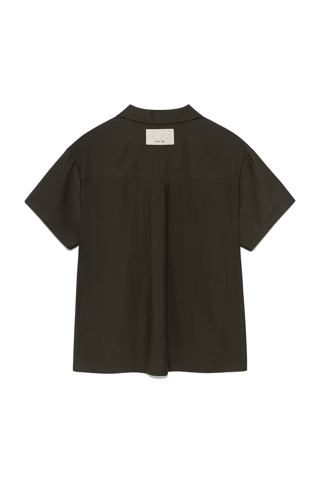 Matin Kim Unbalance Collar Half Shirt Khaki — Brown