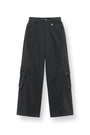 Matin Kim Big Pocket Two-Tone Wide Pants — Charcoal