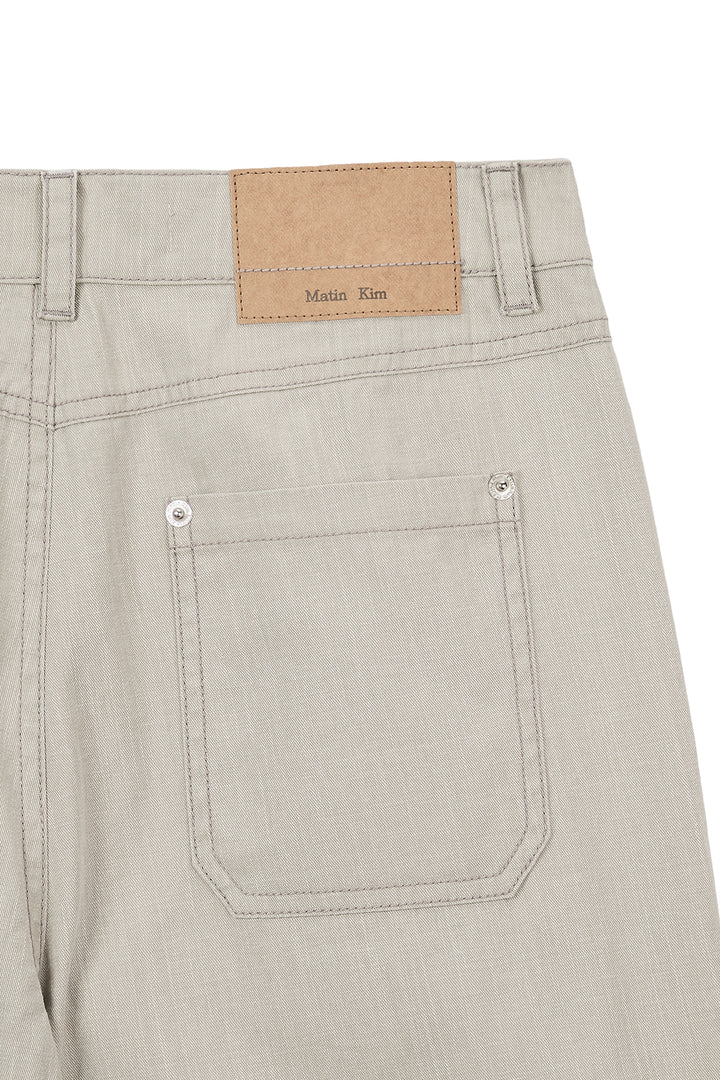 Matin Kim Side Pintuck Point Pants — Beige