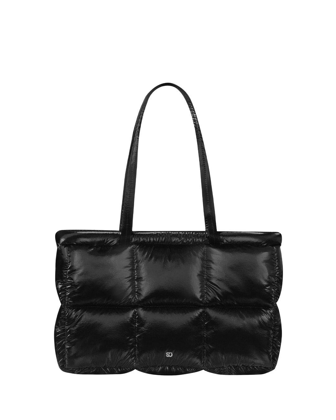 Stand Oil Bubble Bag — Padded Oblong Crossbody — Black