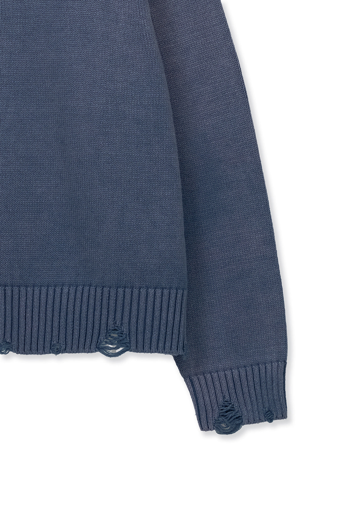 Matin Kim Back Logo Line Point Knit Cardigan — Blue