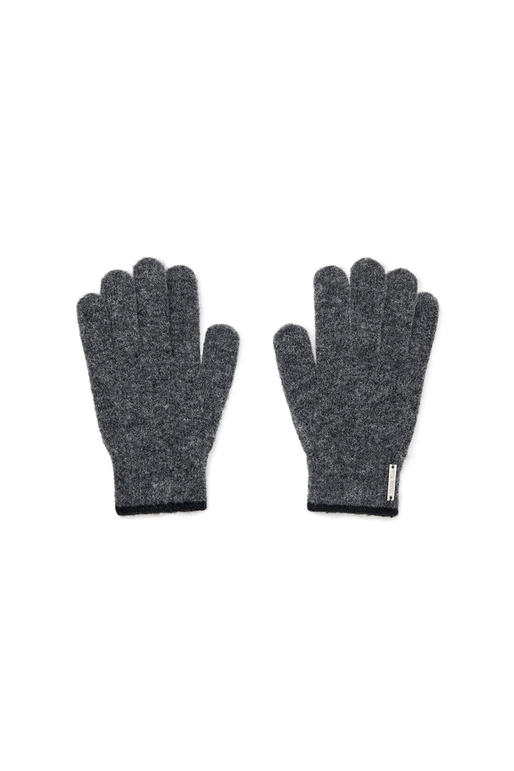 Matin Kim Boucle Knit Gloves — Charcoal