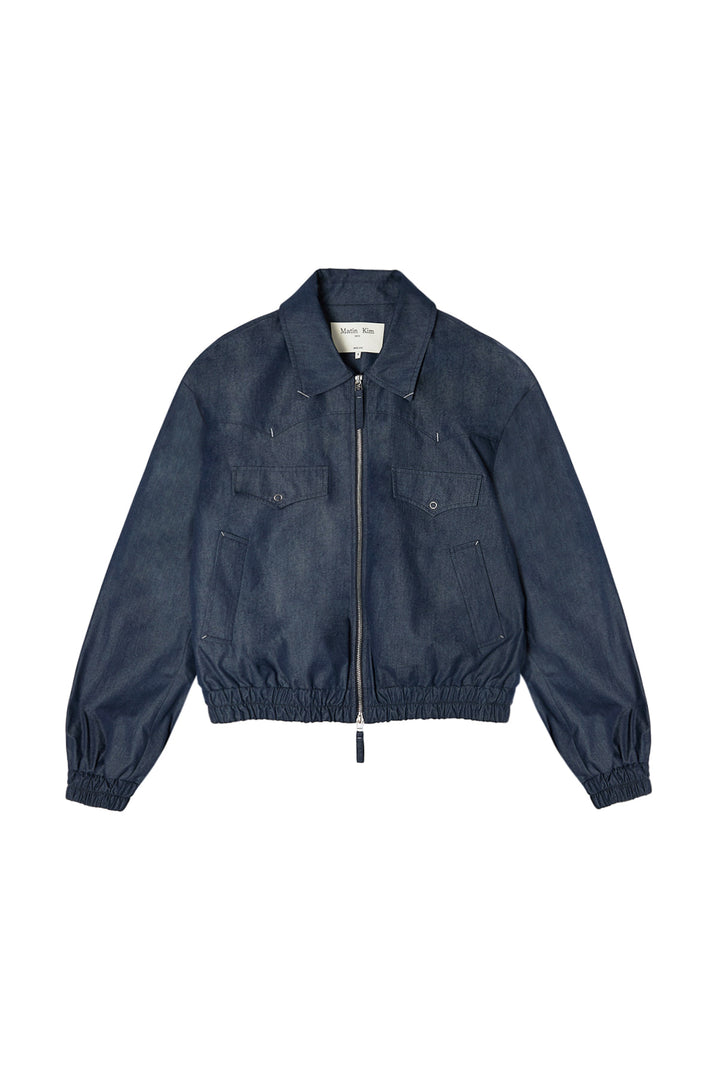 Matin Kim Western Detail Denim Blouson — Navy blue