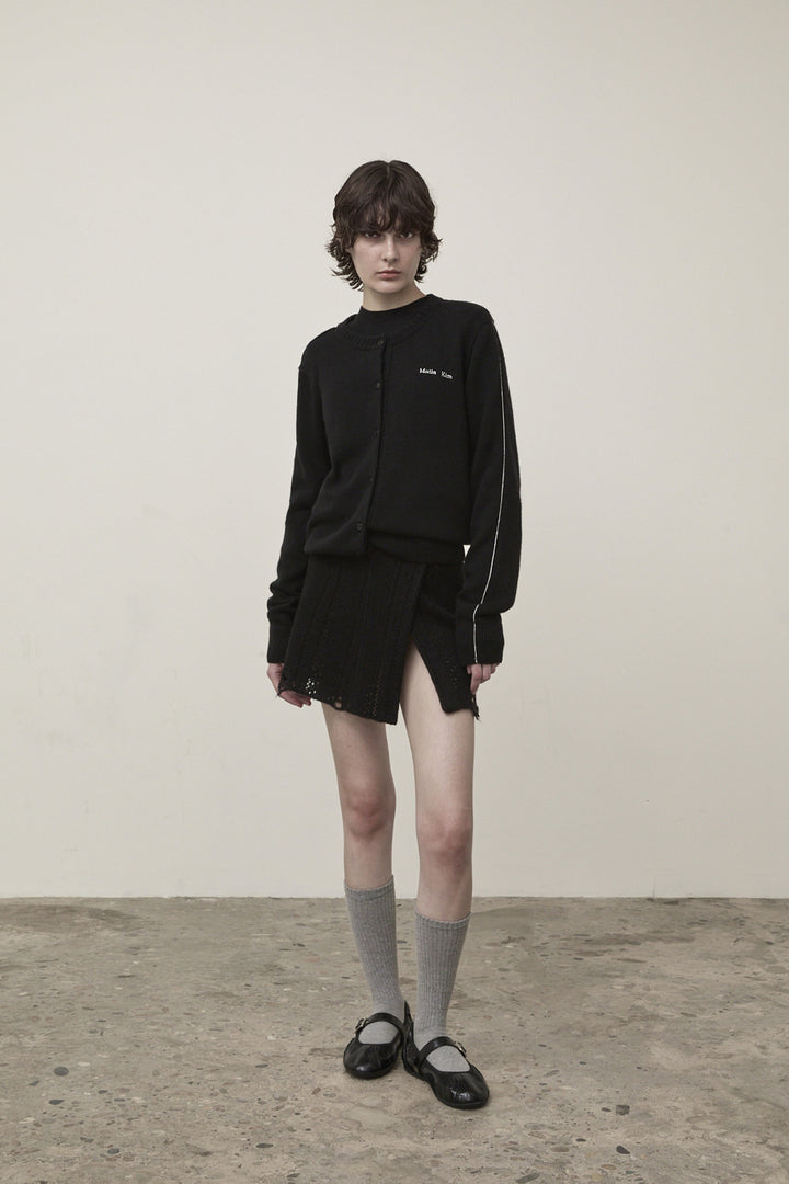 Matin Kim Punching Wrap Mini Skirt — Black