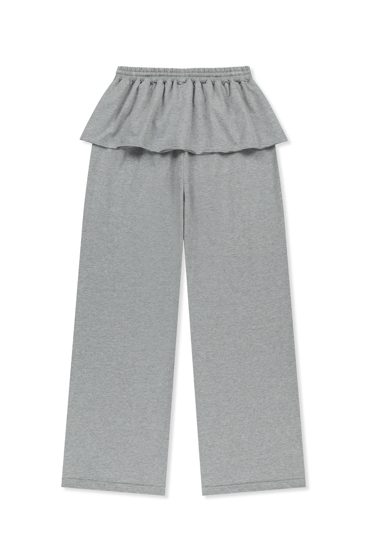 Matin Kim Layered Skirt Jersey Pants — Gray